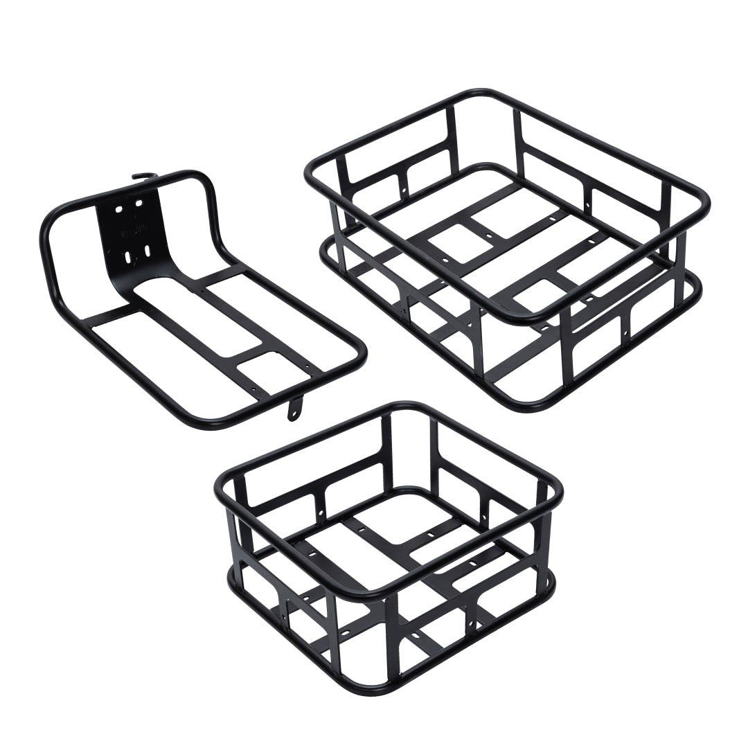 Cargo package with bike front rack, small basket and large basket