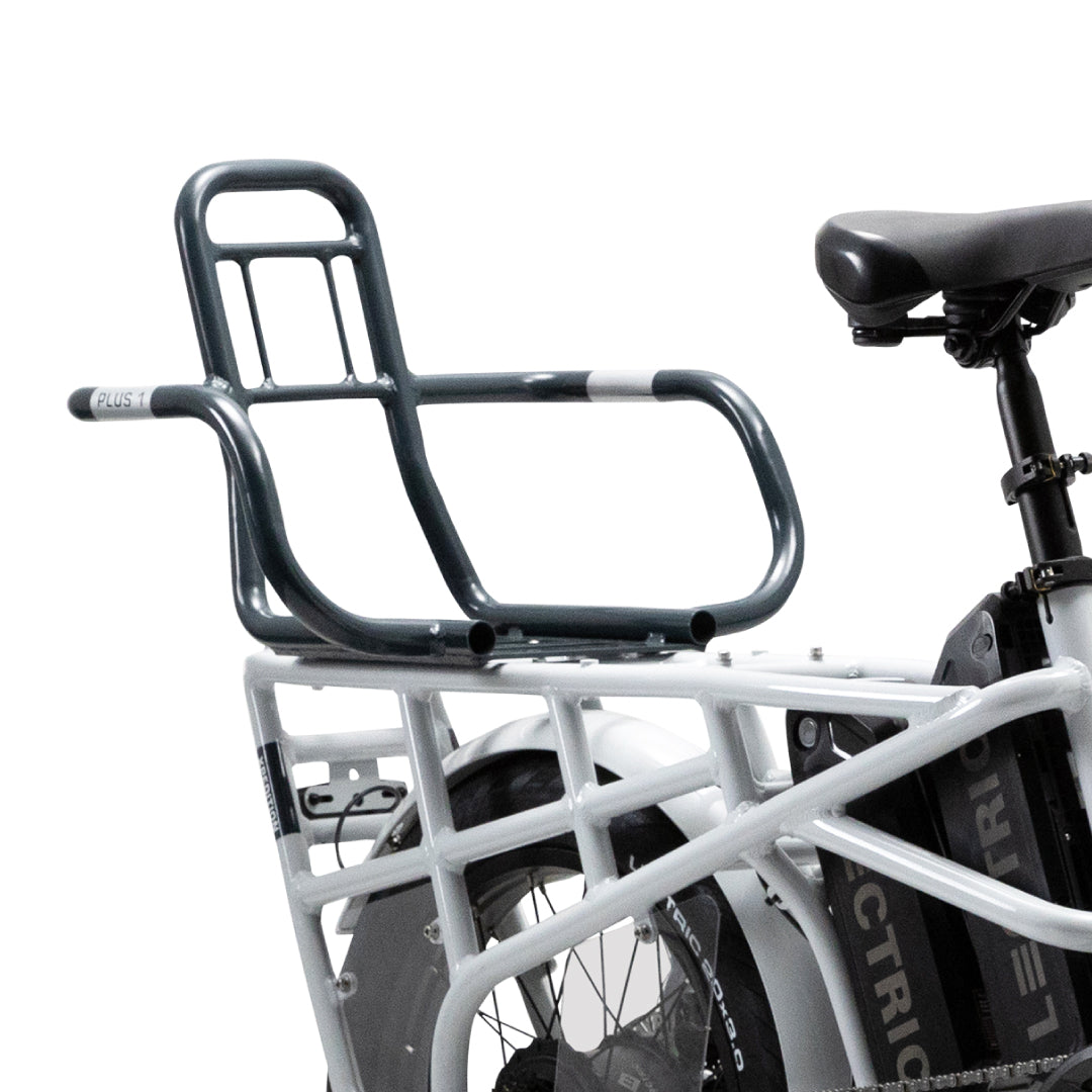 Plus 1 chair installed on the back of XPedition cargo bike