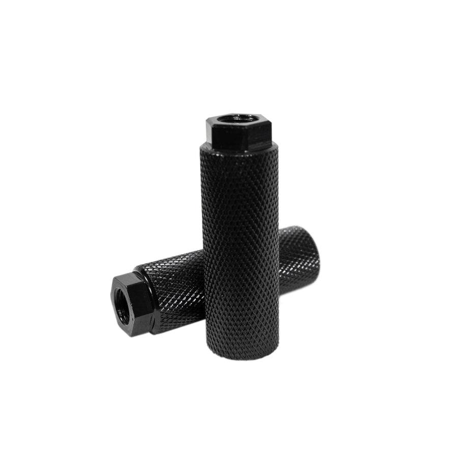 Close up of foot pegs included in the passenger pack for two people riding an eBike.